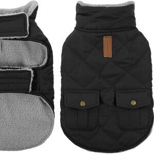 Queenmore Dog Winter Coat Warm Puffer Jacket Waterproof Plush Lining Sz. S